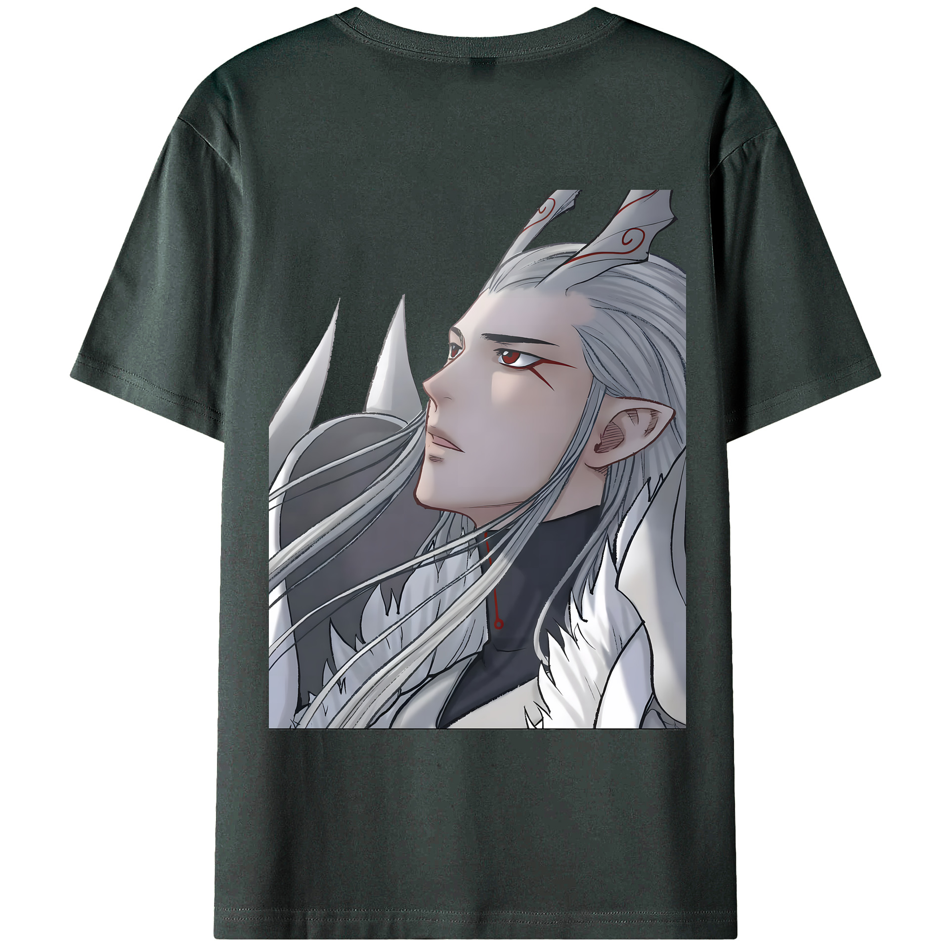 （画像用） Ne Zha 2 ナタ 魔童の大暴れ 綿100％ メンズ半袖Tシャツ（バックプリント） 通気性